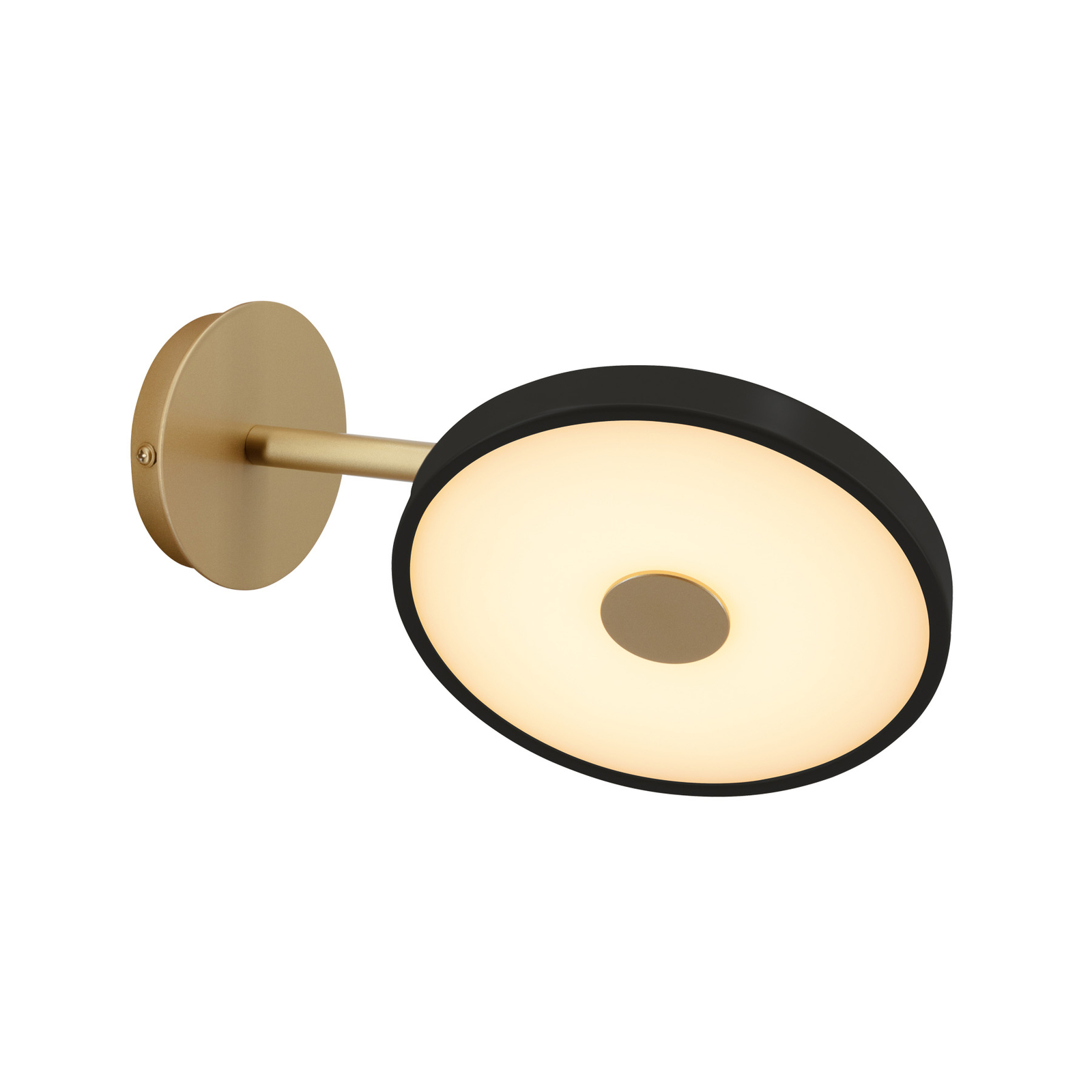 Asteria Short LED wall lamp, black/brass, plug - UMAGE